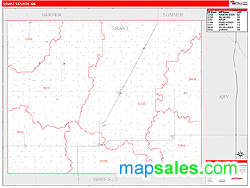 Grant County, OK Zip Code Wall Map