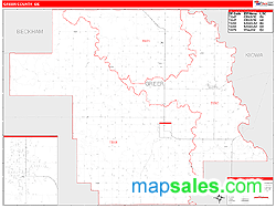 Greer County, OK Zip Code Wall Map