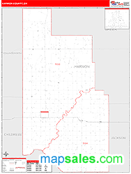Harmon County, OK Zip Code Wall Map
