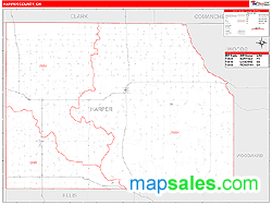 Harper County, OK Zip Code Wall Map