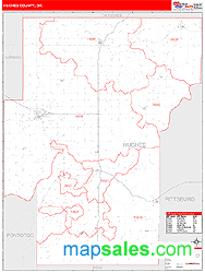 Hughes County, OK Zip Code Wall Map