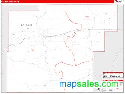 Latimer County, OK Zip Code Wall Map