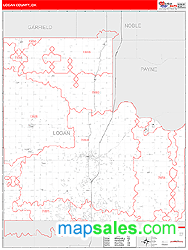 Logan County, OK Zip Code Wall Map