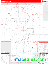 Okmulgee County, OK Wall Map