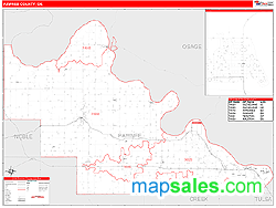 Pawnee County, OK Wall Map