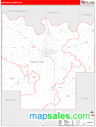 Pontotoc County, OK Zip Code Wall Map