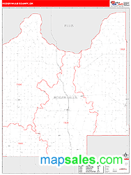 Roger Mills County, OK Zip Code Wall Map