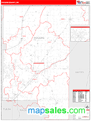 Rogers County, OK Zip Code Wall Map