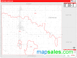 Stephens County, OK Zip Code Wall Map