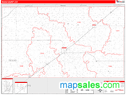 Texas County, OK Wall Map