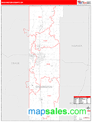 Washington County, OK Wall Map