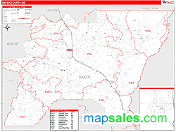 Baker County, OR Zip Code Wall Map