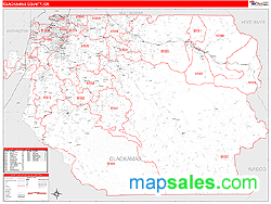 Clackamas County, OR Zip Code Wall Map