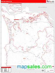 Clatsop County, OR Wall Map