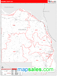 Columbia County, OR Zip Code Wall Map