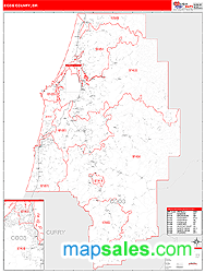 Coos County, OR Zip Code Wall Map