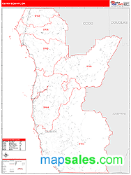 Curry County, OR Zip Code Wall Map