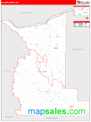 Gilliam County, OR Zip Code Wall Map