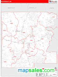 Grant County, OR Zip Code Wall Map