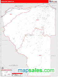 Hood River County, OR Zip Code Wall Map