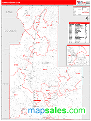 Klamath County, OR Wall Map