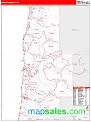 Lincoln County, OR Zip Code Wall Map