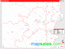 Polk County, OR Zip Code Wall Map