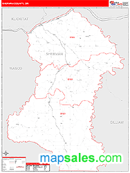 Sherman County, OR Zip Code Wall Map