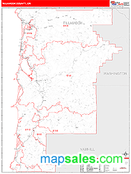 Tillamook County, OR Zip Code Wall Map