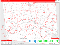 Bradford County, PA Zip Code Wall Map