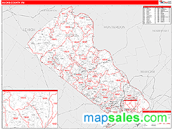 Bucks County, PA Zip Code Wall Map