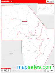Cameron County, PA Zip Code Wall Map