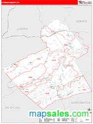 Carbon County, PA Wall Map