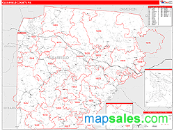 Clearfield County, PA Zip Code Wall Map