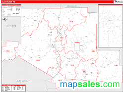 Elk County, PA Zip Code Wall Map