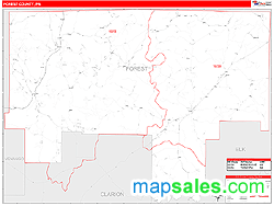 Forest County, PA Zip Code Wall Map