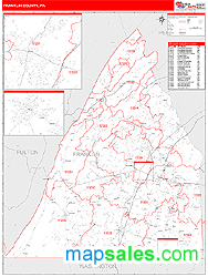 Franklin County, PA Zip Code Wall Map