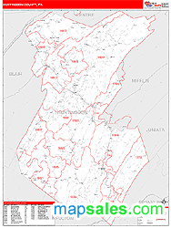 Huntingdon County, PA Zip Code Wall Map