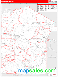 Jefferson County, PA Wall Map