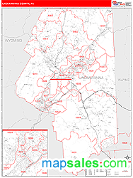Lackawanna County, PA Wall Map