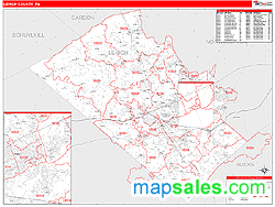 Lehigh County, PA Zip Code Wall Map