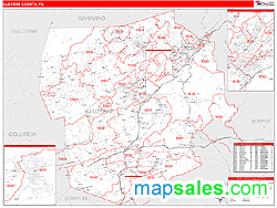 Luzerne County, PA Zip Code Wall Map