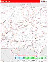 Mercer County, PA Zip Code Wall Map