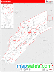 Mifflin County, PA Zip Code Wall Map