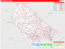 Montgomery County, PA Zip Code Wall Map