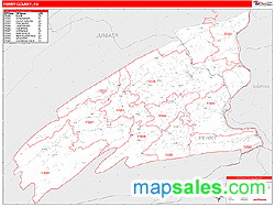 Perry County, PA Zip Code Wall Map