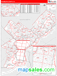 Philadelphia County, PA Wall Map