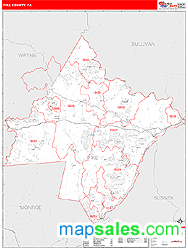 Pike County, PA Zip Code Wall Map