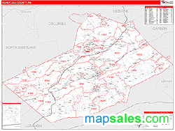 Schuylkill County, PA Zip Code Wall Map