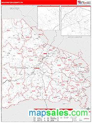 Washington County, PA Wall Map